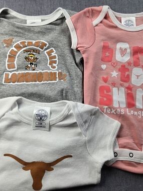 Rivalry Threads White Baby Onesie with Navy Logo